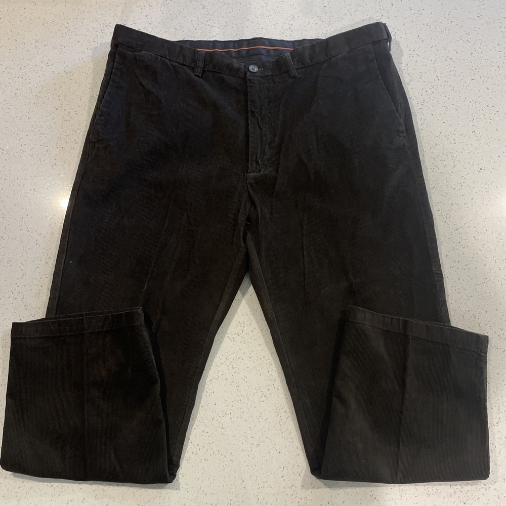 Haggar Corduroy Classic Fit Premium Stretch Cord Brown Pants 42 x 30 Office NWT